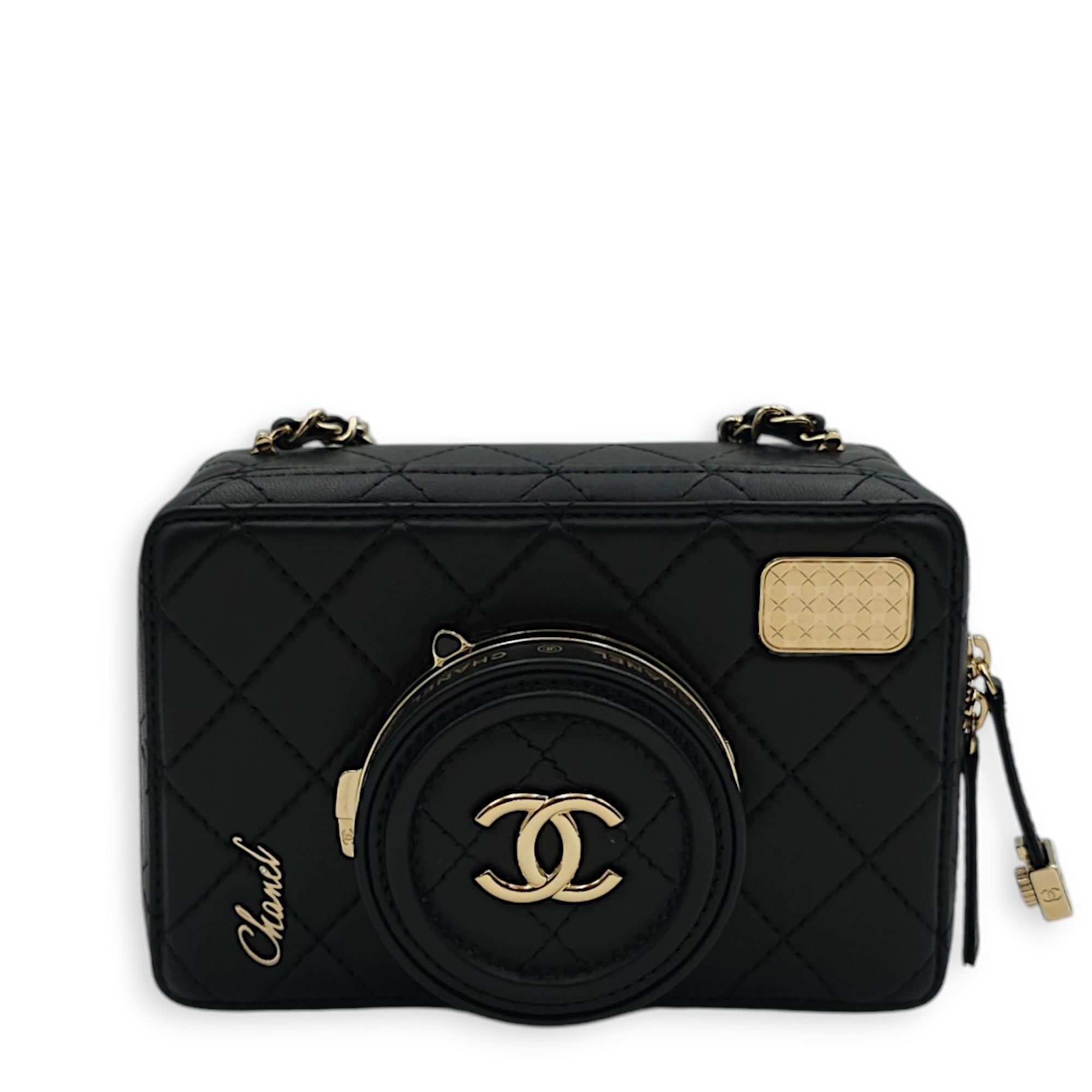 Chanel Camera Black Crossbody Bag in Lambskin, Gold hardware Singapore