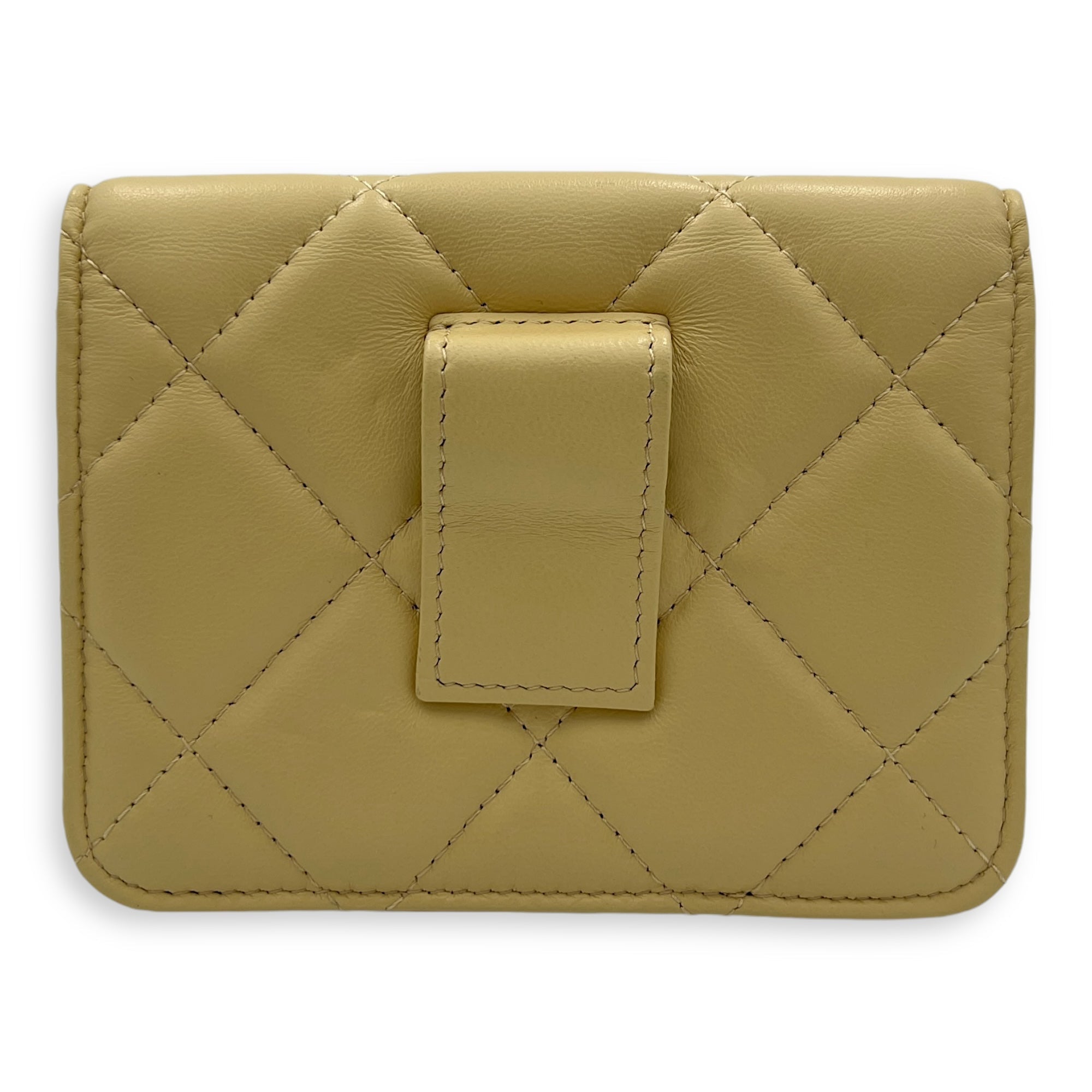 Classic Belt Bag Yellow in Lambskin, Gold hardware