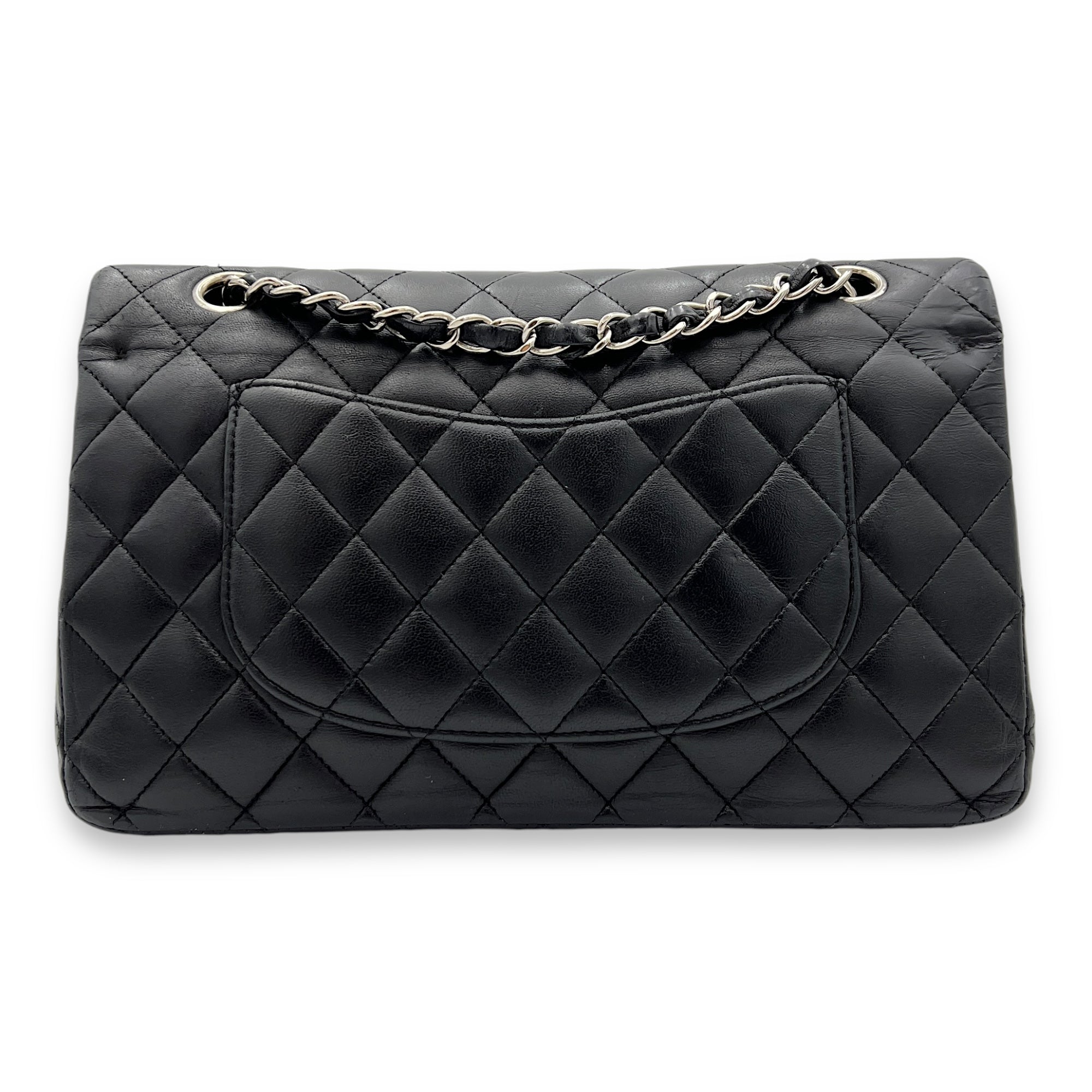 Classic Flap Medium Shoulder bag in Lambskin, Silver Hardware