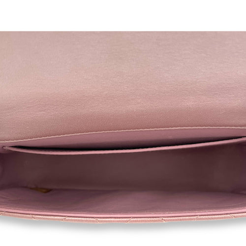 Classic Mini Pink Shoulder Bag in Lambskin, Silver hardware