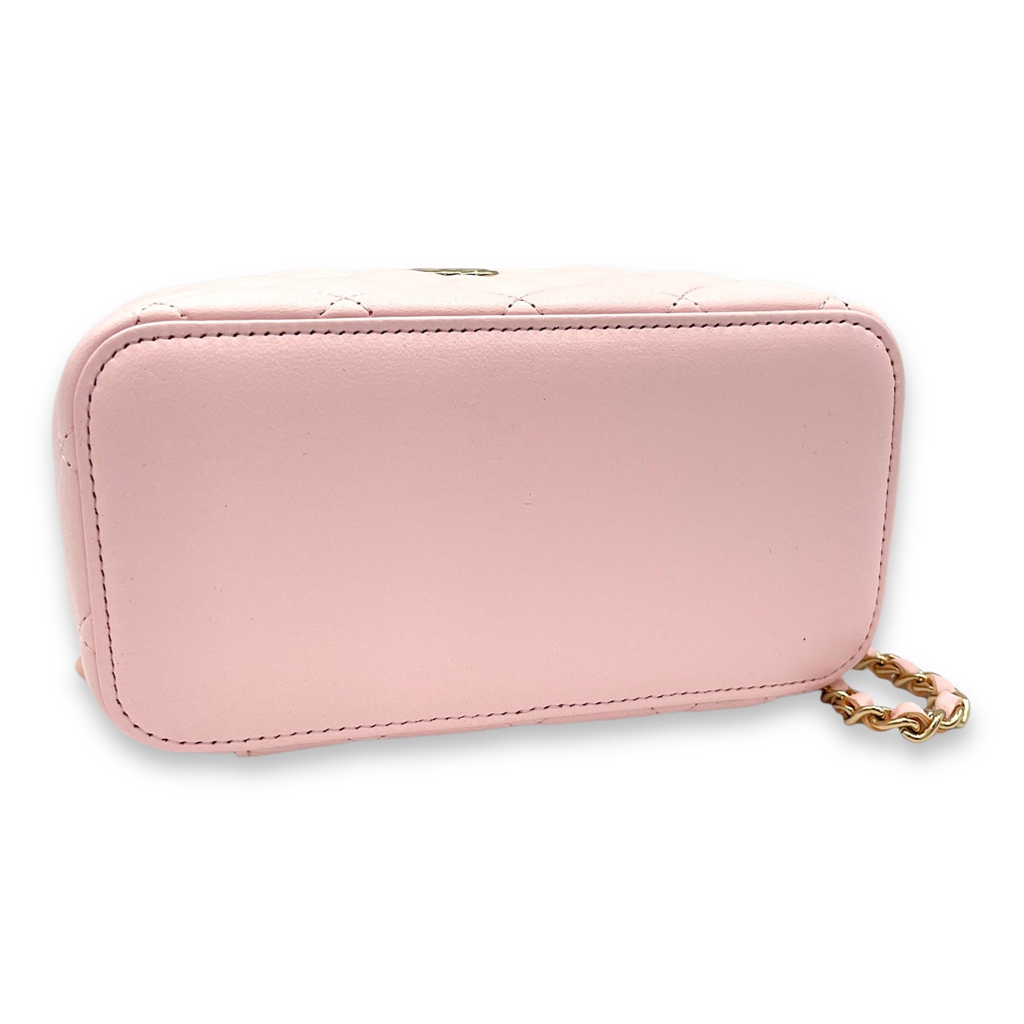 Chanel Classic Pink Vanity Bag in Lambskin, Light Gold hardware Singapore