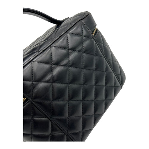 Cosmetic Black Vanity Bag in Lambskin, Gold hardware