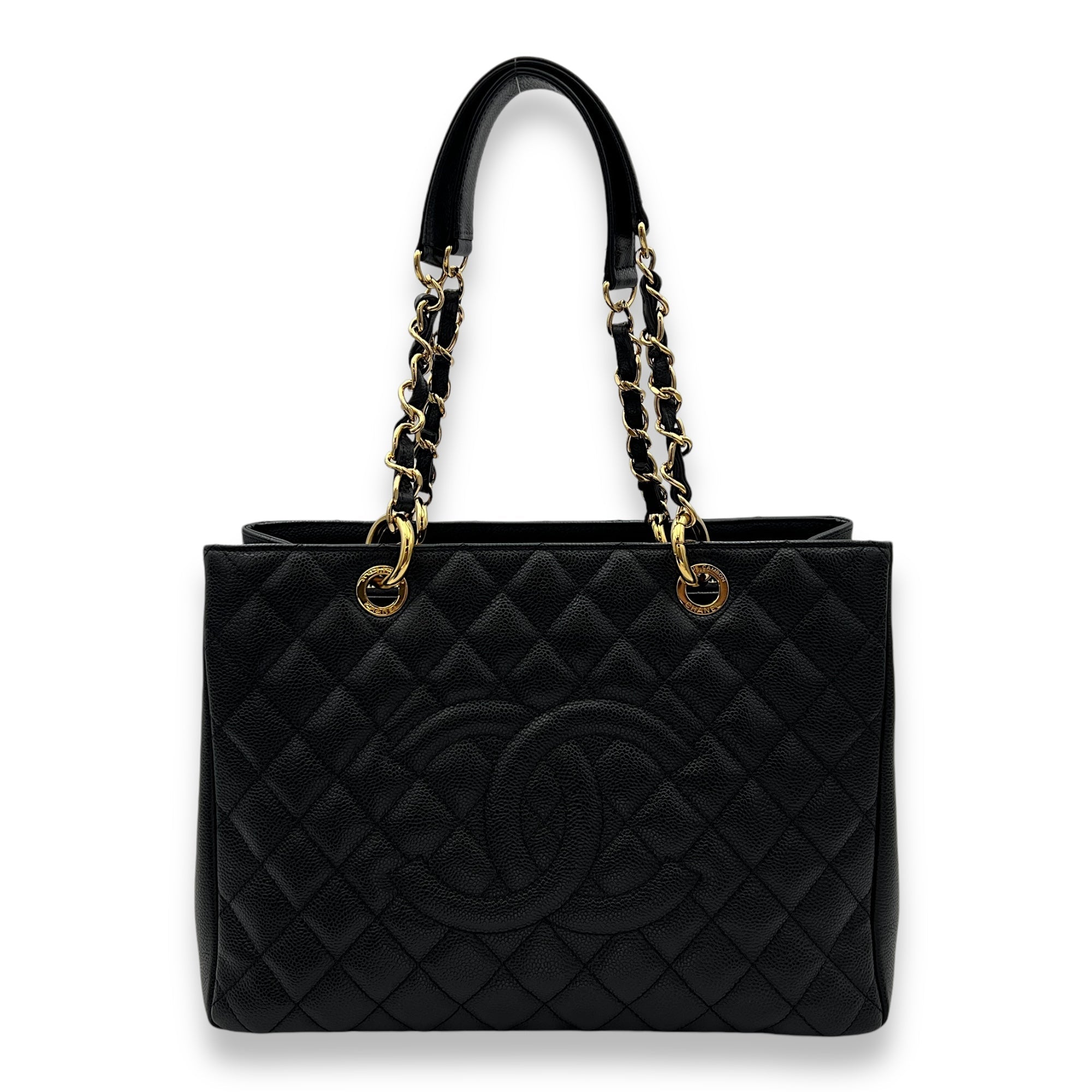 Chanel GST Black Tote Bag in Caviar Leather, Gold hardware Singapore