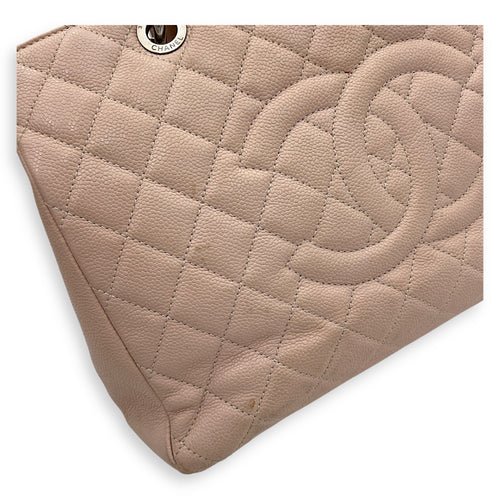GST Tote Bag Pink in Caviar Leather, Silver hardware