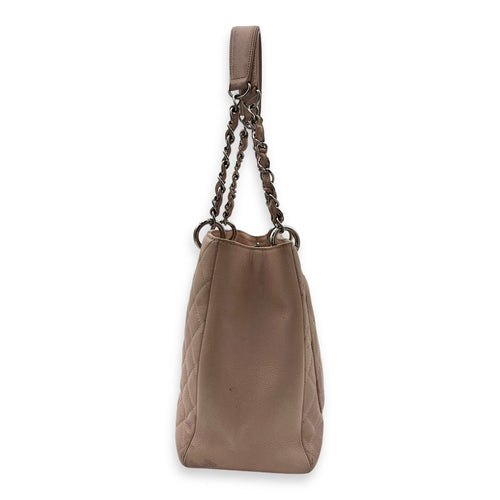 GST Tote Bag Pink in Caviar Leather, Silver hardware