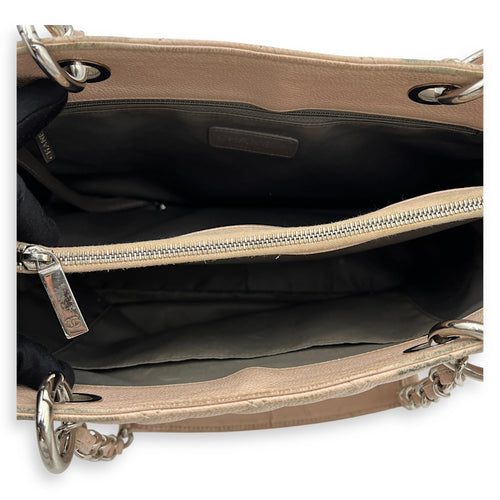 GST Tote Bag Pink in Caviar Leather, Silver hardware