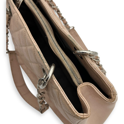 GST Tote Bag Pink in Caviar Leather, Silver hardware