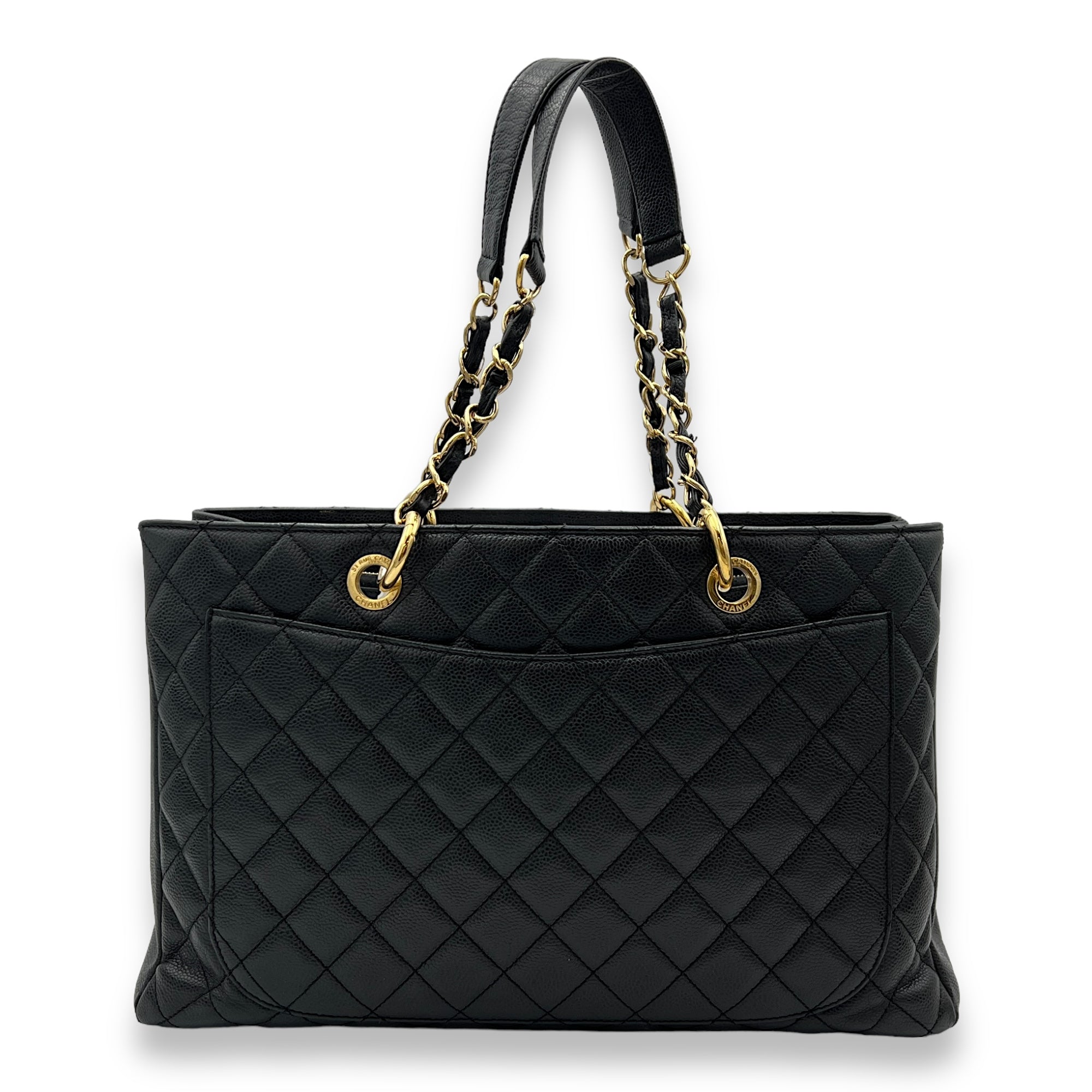 Chanel GST XL Black Tote Bag in Caviar Leather Gold hardware Singapore