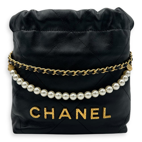 Chanel 22 Tote Crossbody Bag Mini Pearl in Calfskin, Gold hardware_1