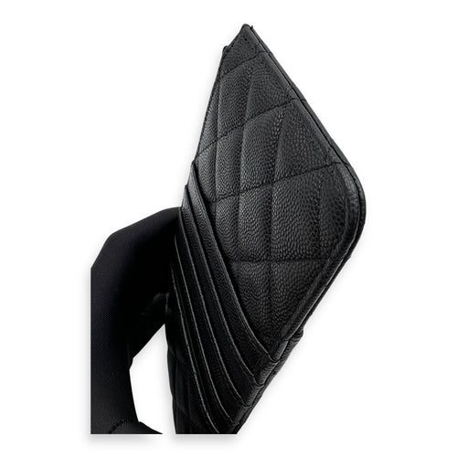 Chanel CC Black Phone Holder with Card Holder in Caviar Leather, Gold hardware_10
