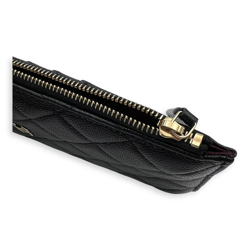 Chanel CC Black Phone Holder with Card Holder in Caviar Leather, Gold hardware_11