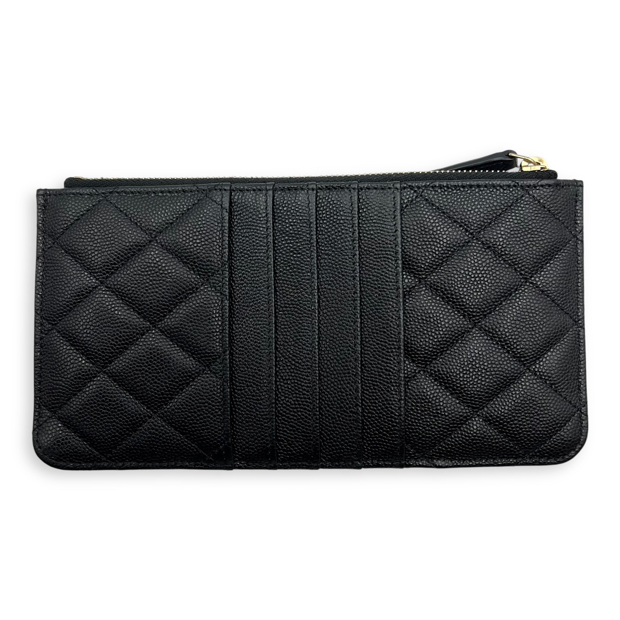 Chanel CC Black Phone Holder with Card Holder in Caviar Leather, Gold hardware_2