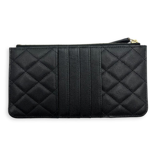 Chanel CC Black Phone Holder with Card Holder in Caviar Leather, Gold hardware_2