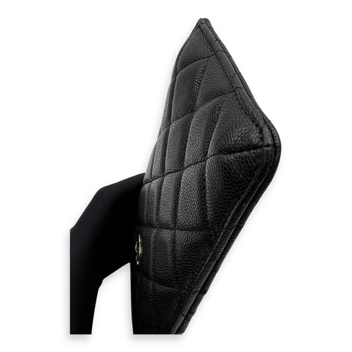 Chanel CC Black Phone Holder with Card Holder in Caviar Leather, Gold hardware_9