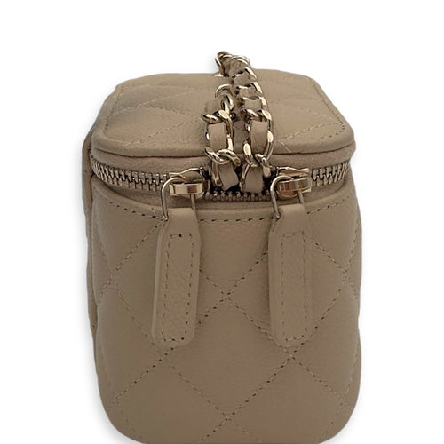 Chanel CC Vanity Bag Beige in Caviar Leather, Gold hardware_4