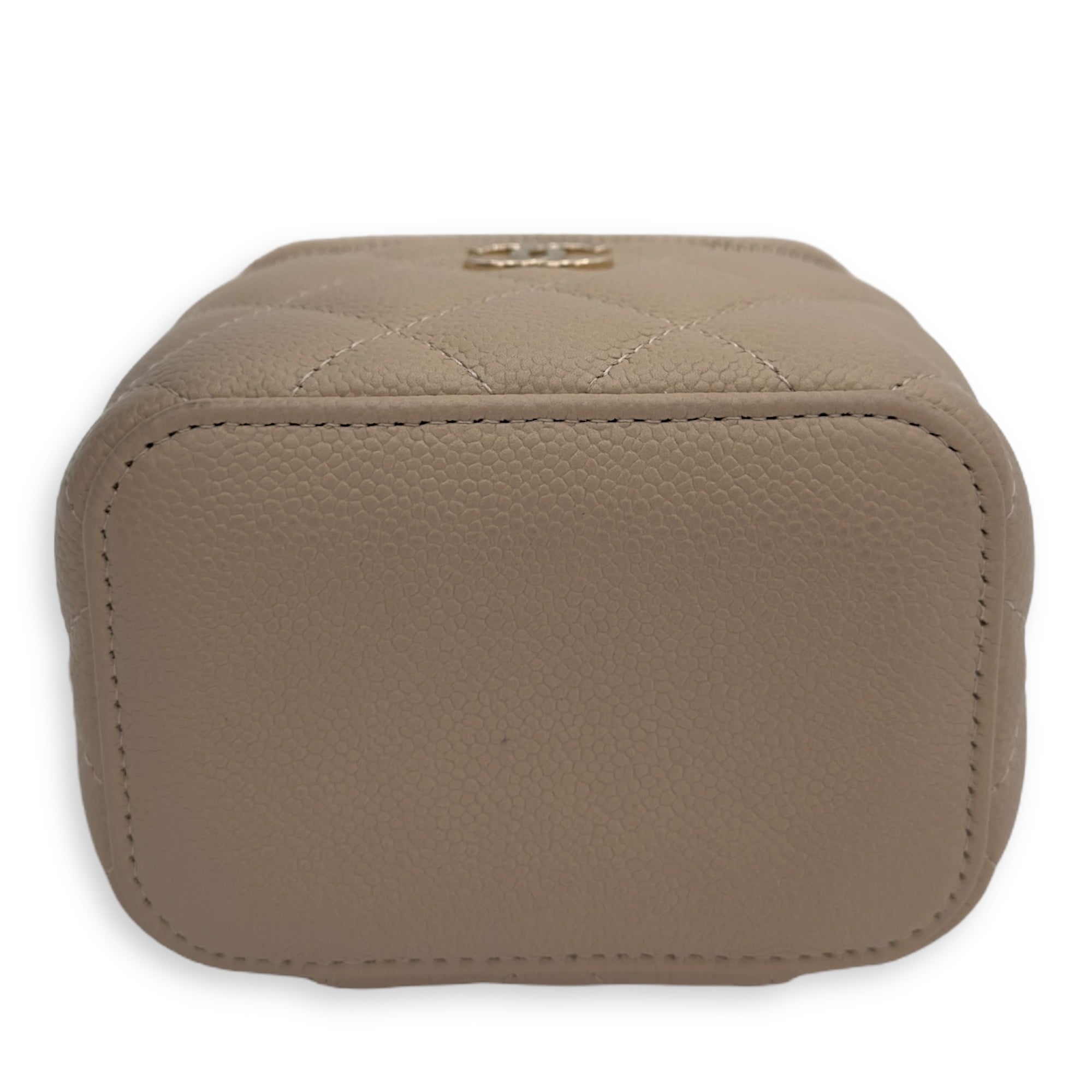 Chanel CC Vanity Bag Beige in Caviar Leather, Gold hardware_5