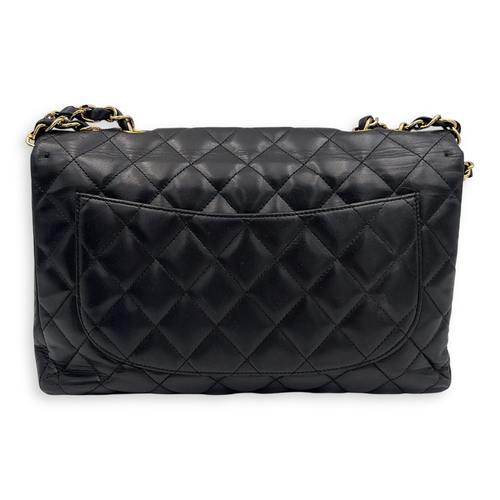 Chanel Classic Shoulder Bag Jumbo Black in Lambskin, Gold hardware_2