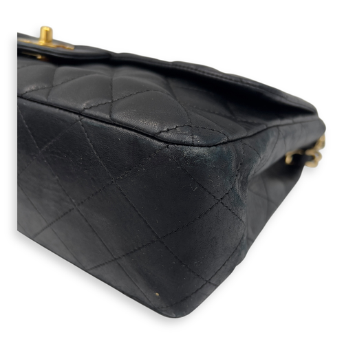 Chanel Classic Shoulder Bag Jumbo Black in Lambskin, Gold hardware_8