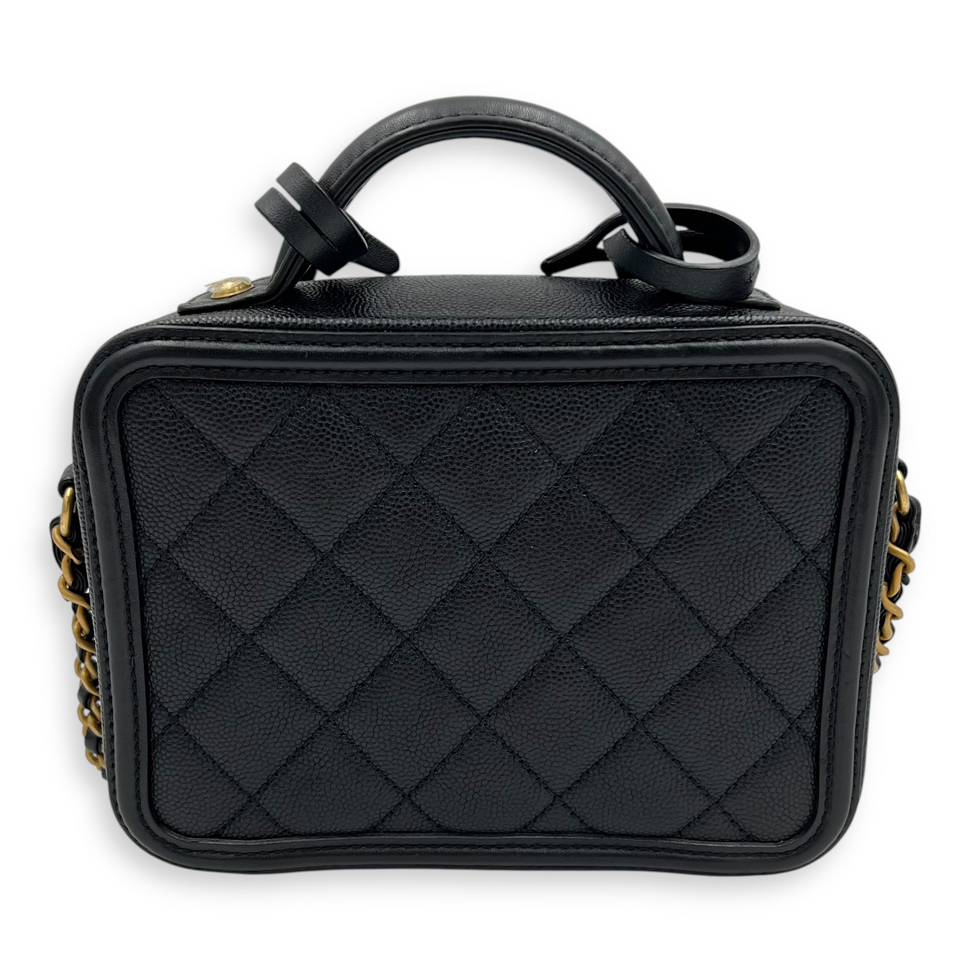 Chanel Filigree Small Black Vanity Bag in Caviar Leather, Gold hardware_2