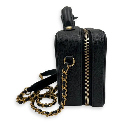 Chanel Filigree Small Black Vanity Bag in Caviar Leather, Gold hardware_3