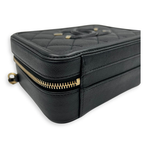 Chanel Filigree Small Black Vanity Bag in Caviar Leather, Gold hardware_7