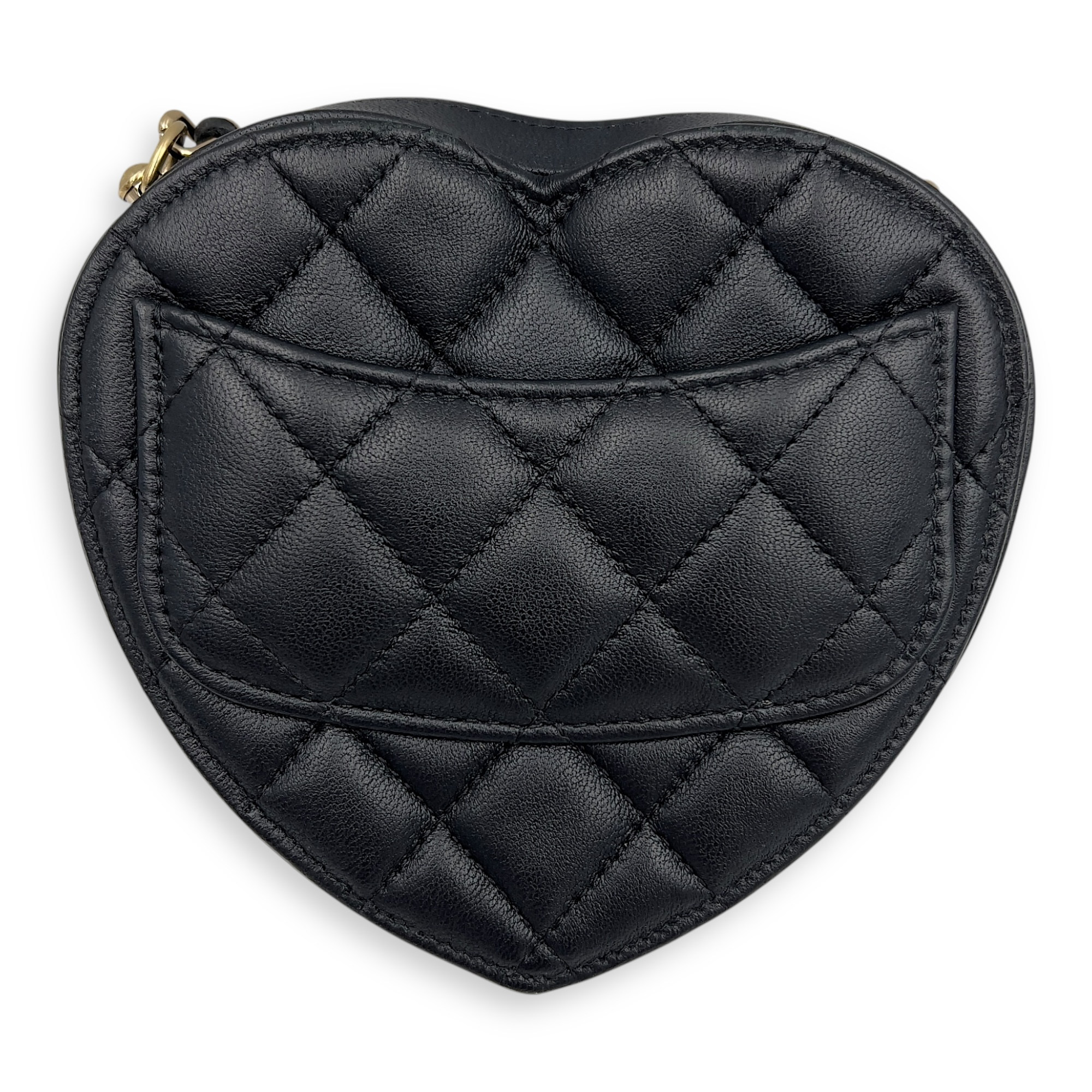 Chanel Heart Mini Black Shoulder Bag in Lambskin, Gold hardware_2