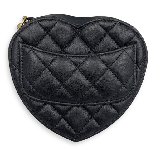 Chanel Heart Mini Black Shoulder Bag in Lambskin, Gold hardware_2