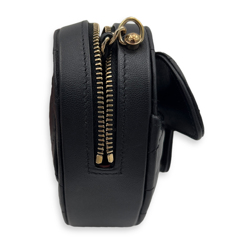 Chanel Heart Mini Black Shoulder Bag in Lambskin, Gold hardware_3