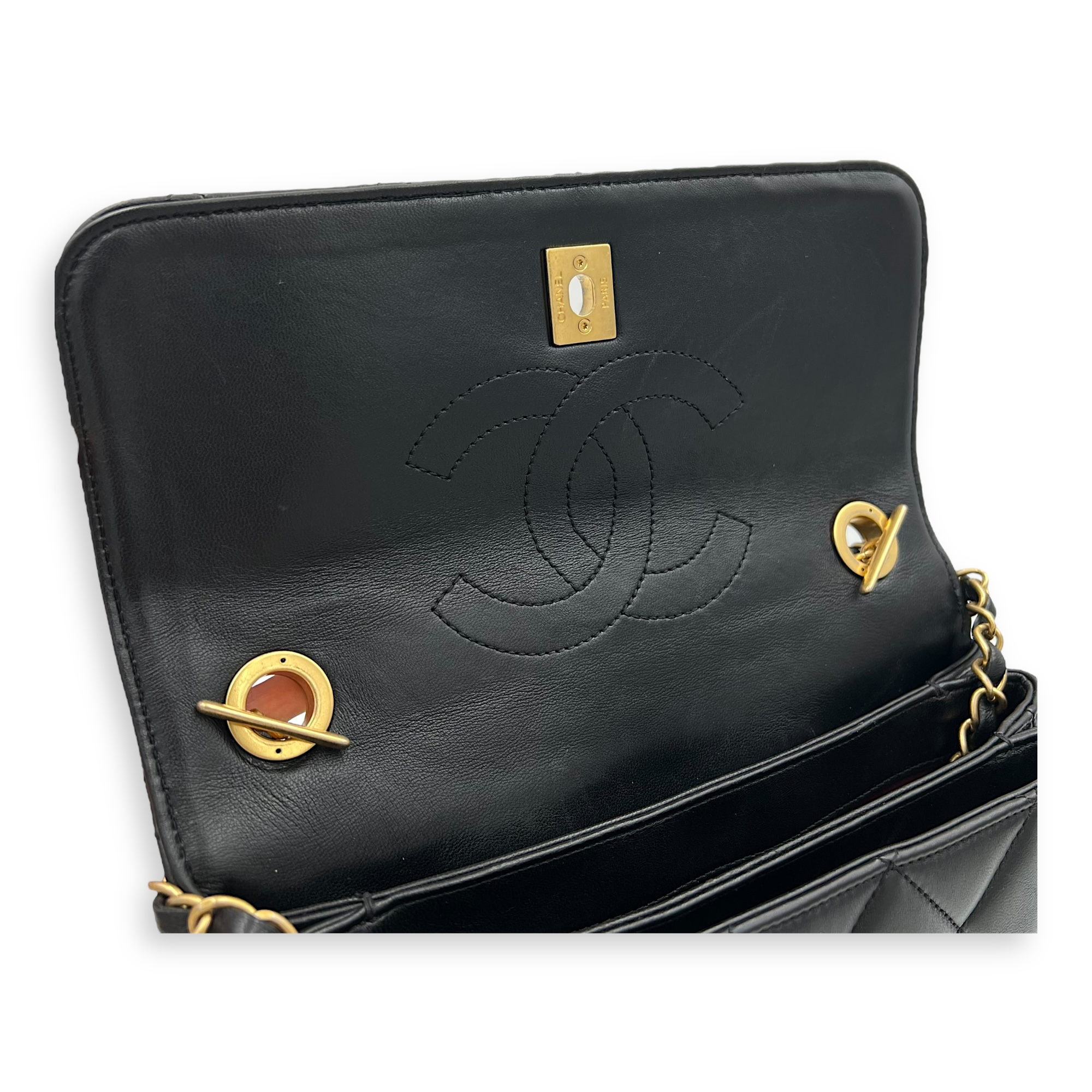 Chanel Trendy CC Top Handle Bag Black in Lambskin, Gold hardware_9