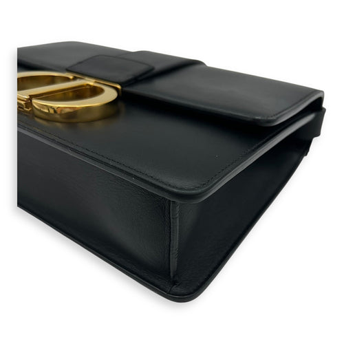 30 Montaigne Crossbody Bag Black in Calfskin, Gold hardware