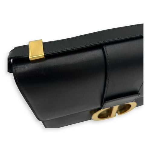 30 Montaigne Crossbody Bag Black in Calfskin, Gold hardware