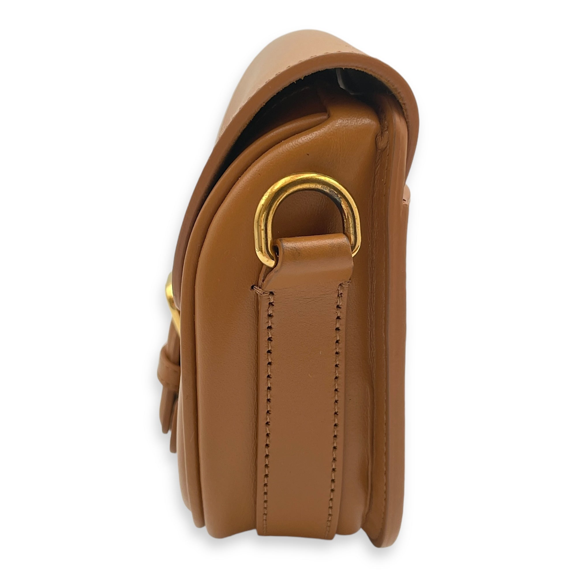 Bobby Small Camel Crossbody Bag in Smooth Calf Gold hardware CL2411-7657 5