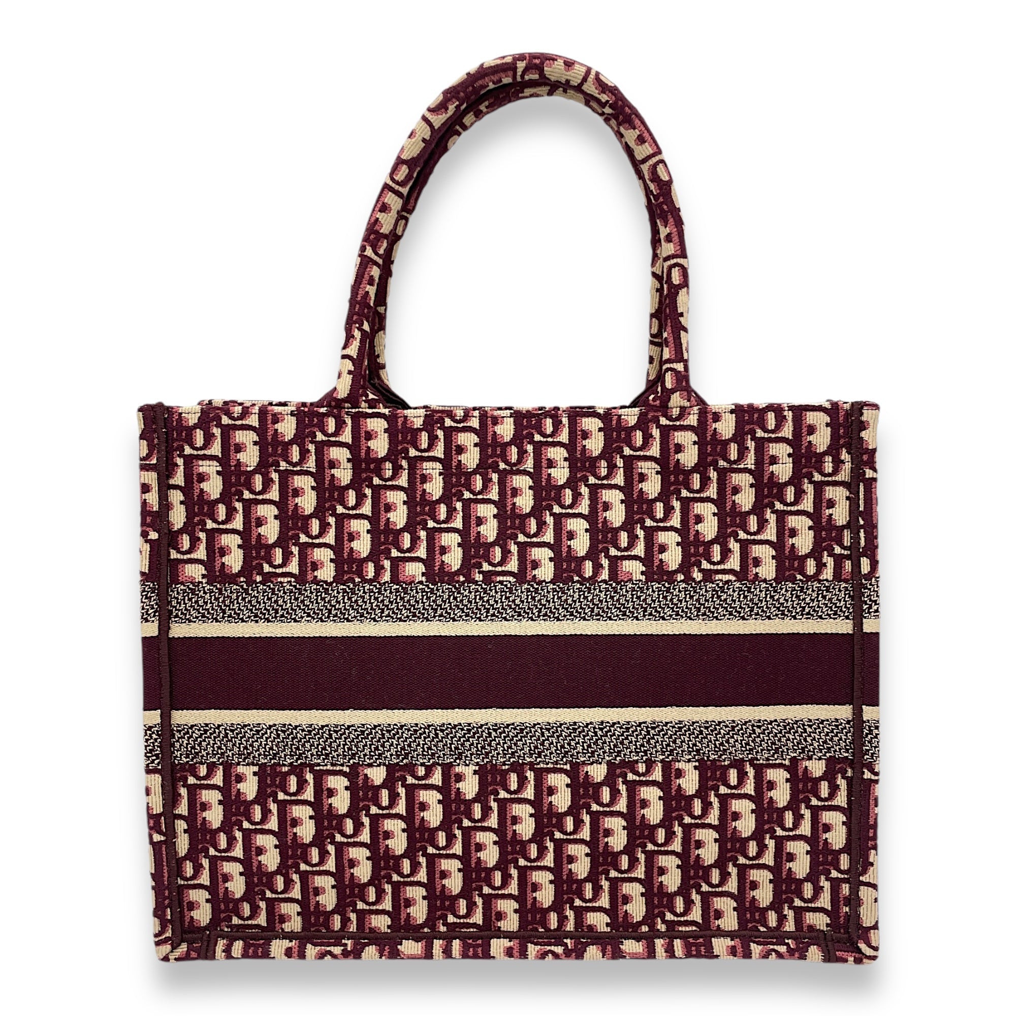 Christian Dior Book Tote Medium Maroon Tote Bag in Canvas Singapore