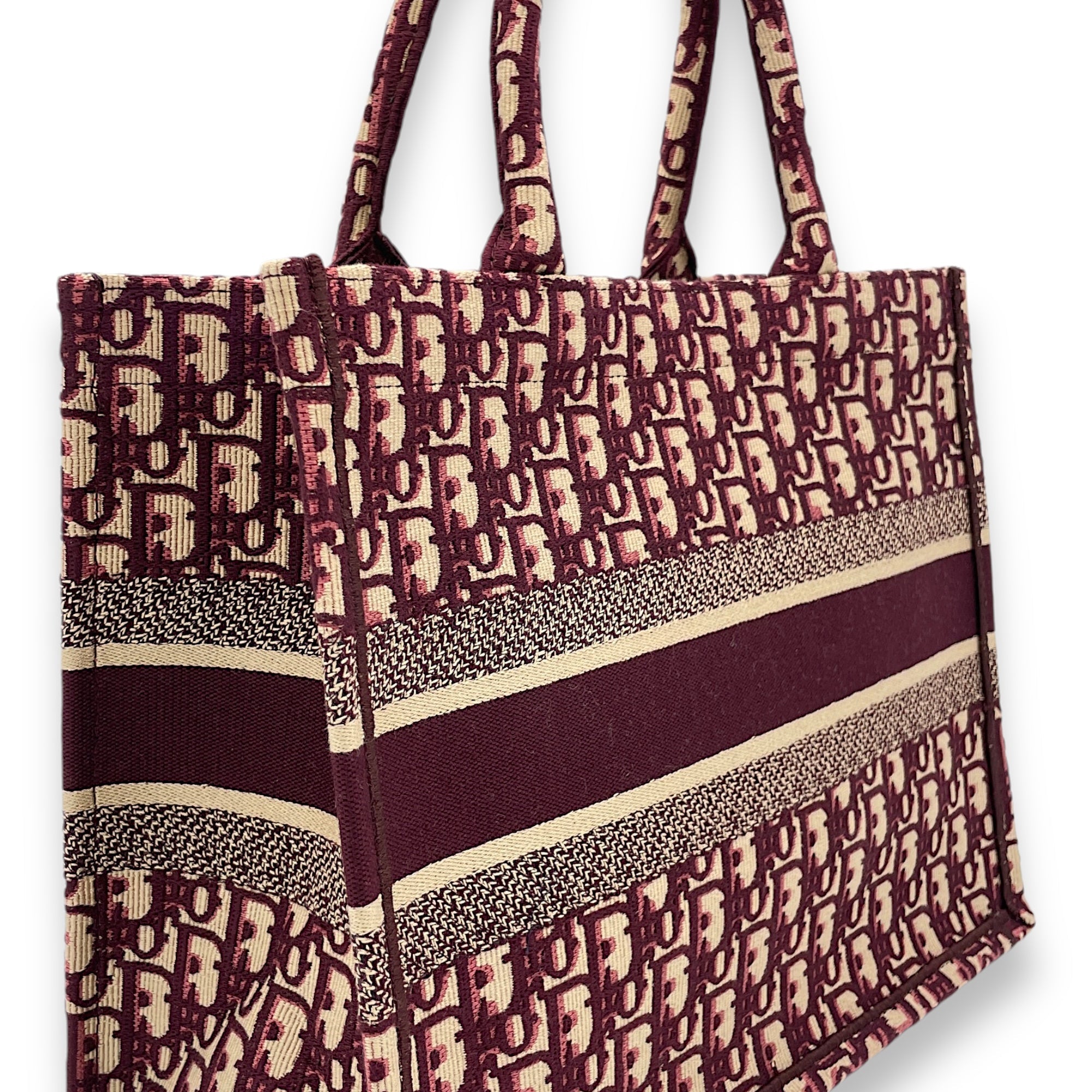Christian Dior Book Tote Medium Maroon Tote Bag in Canvas Singapore
