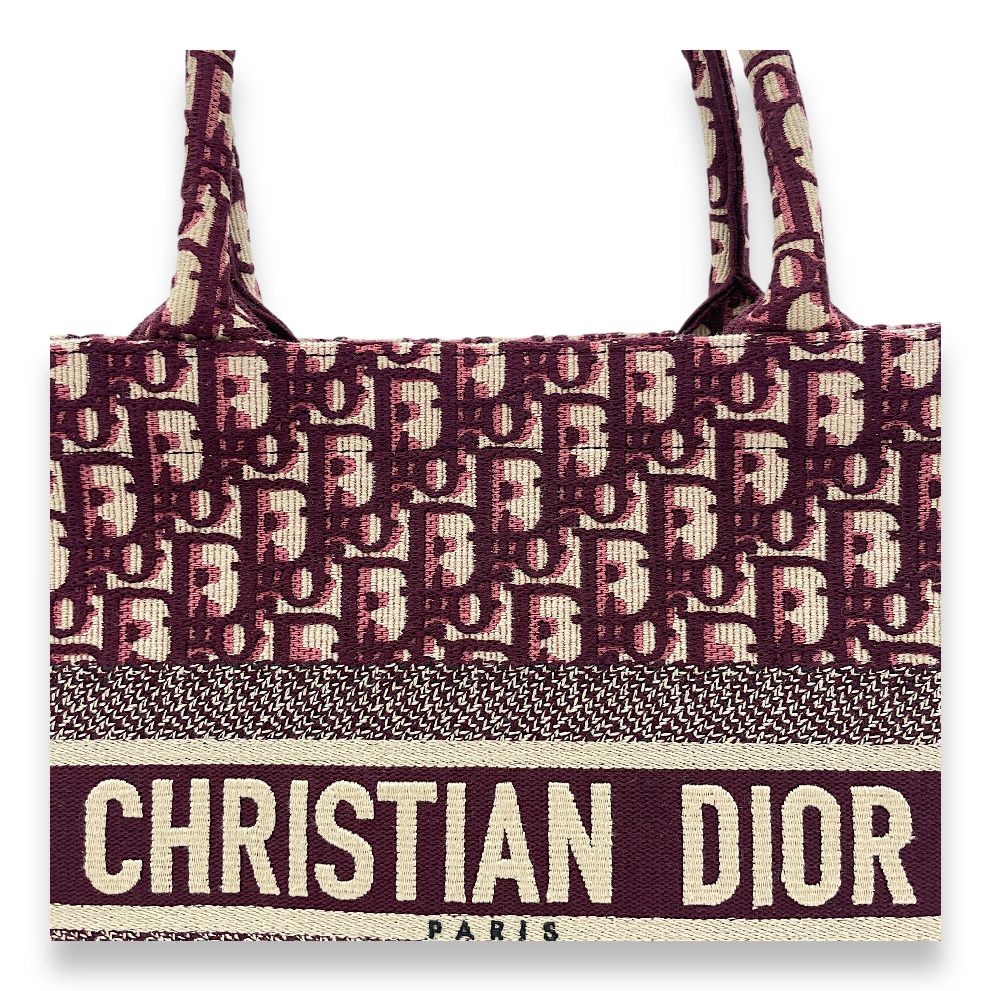 Christian Dior Book Tote Medium Maroon Tote Bag in Canvas Singapore