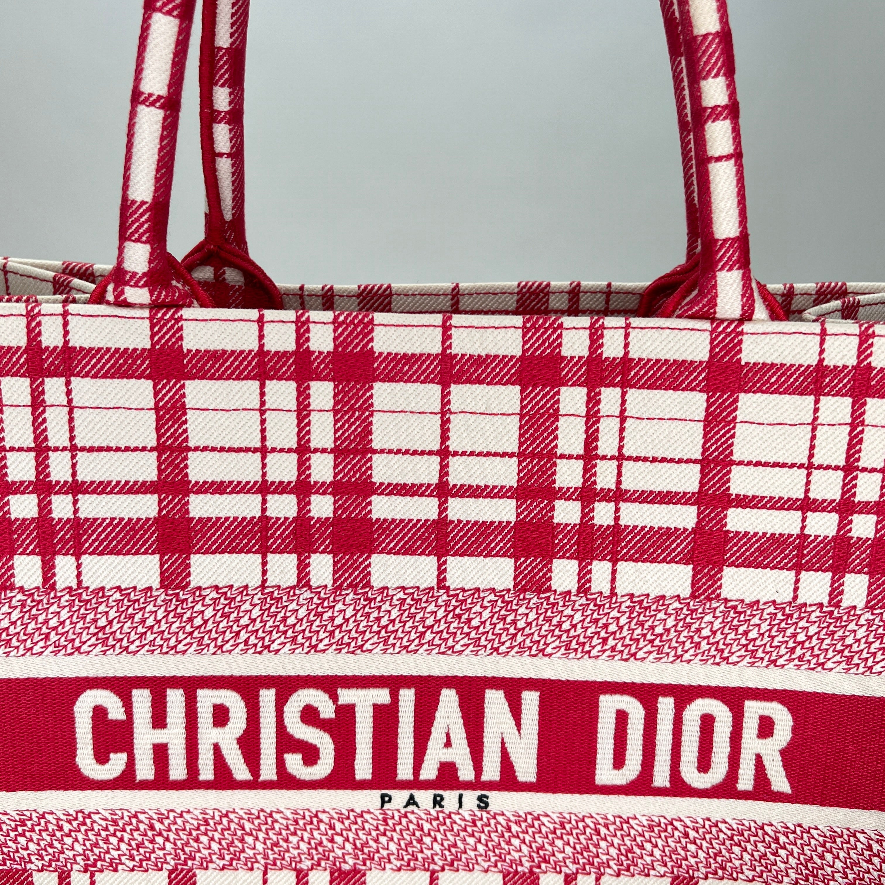 Christian Dior Book Tote Medium Red Tote Bag in Canvas Singapore