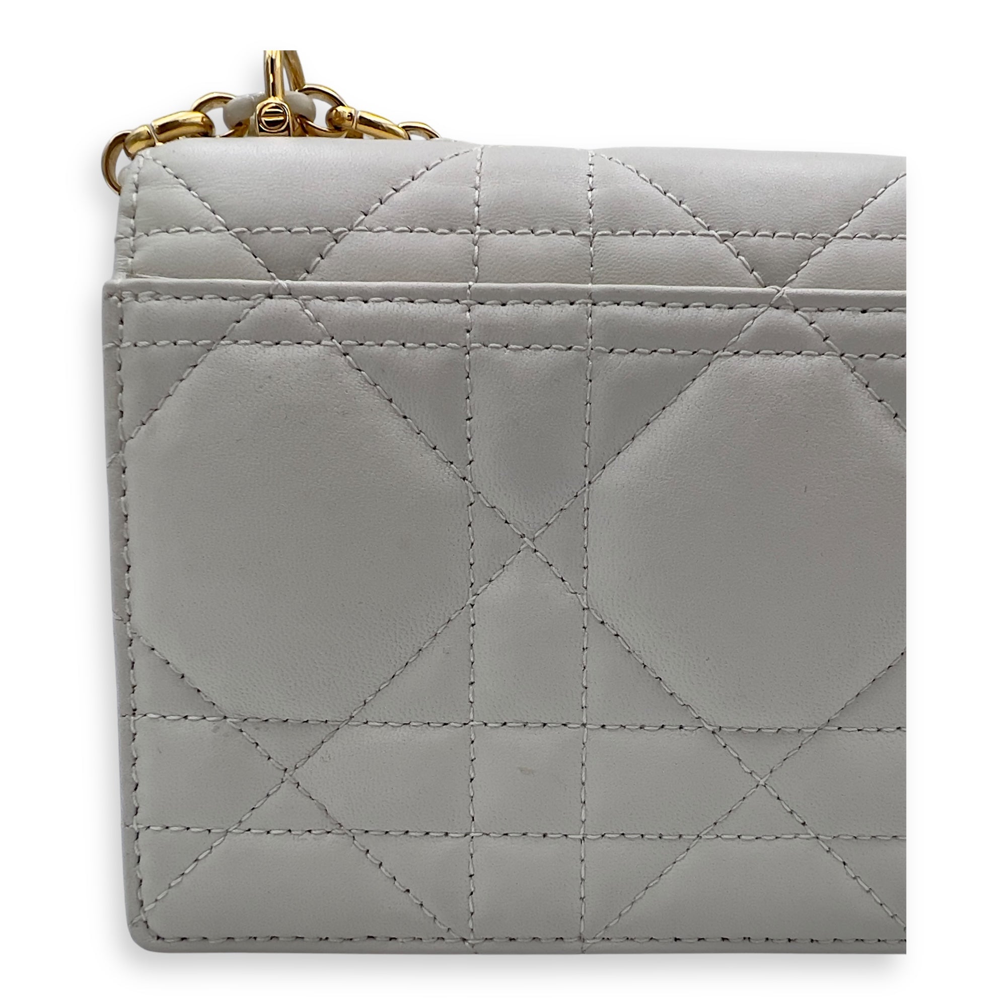 Christian Dior Miss Caro White Crossbody Bag in Calfskin, Gold hardware_12