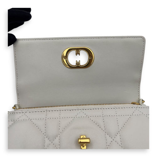 Christian Dior Miss Caro White Crossbody Bag in Calfskin, Gold hardware_15