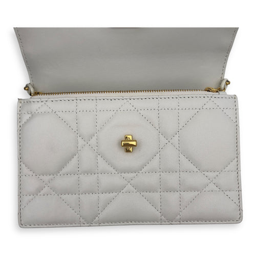 Christian Dior Miss Caro White Crossbody Bag in Calfskin, Gold hardware_16