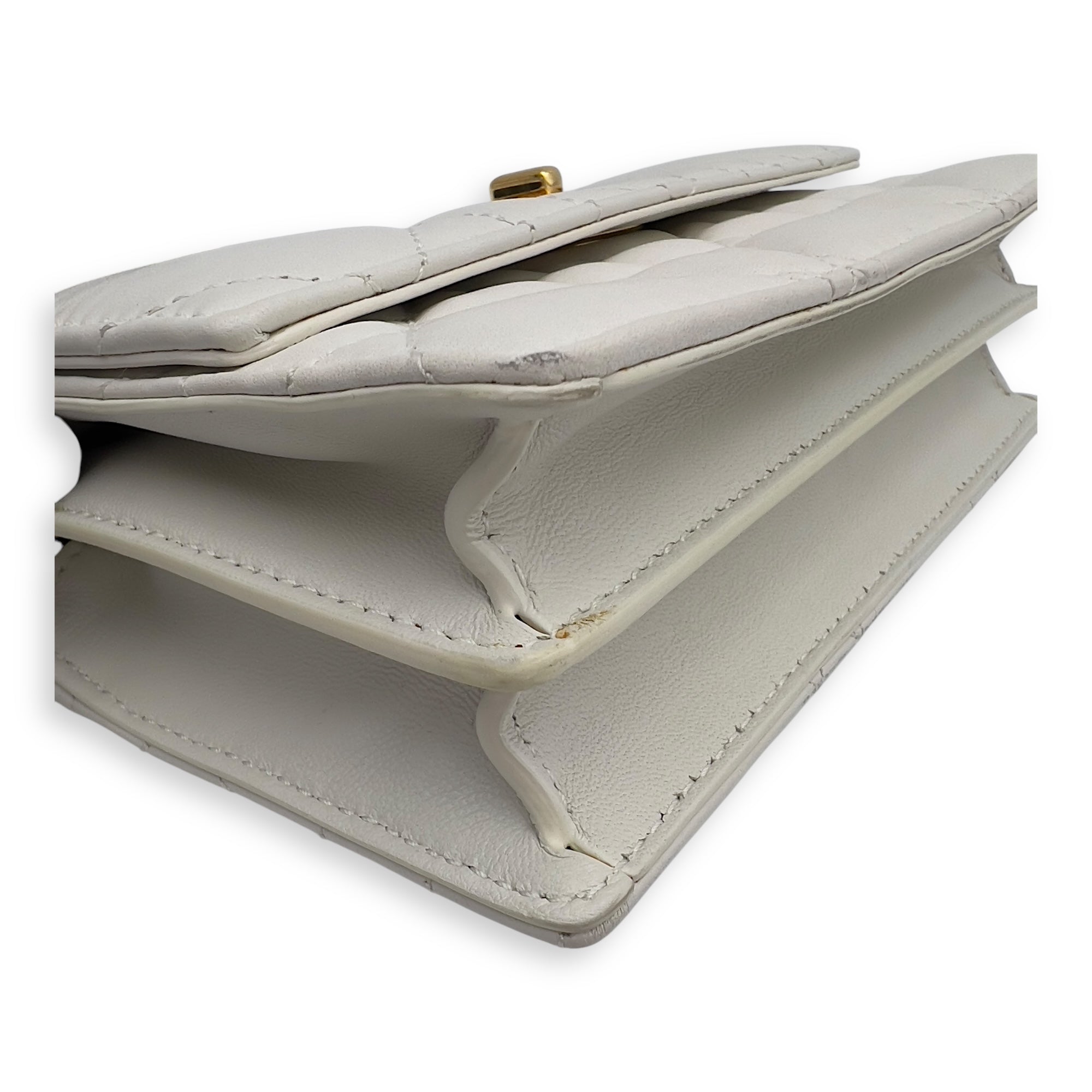 Christian Dior Miss Caro White Crossbody Bag in Calfskin, Gold hardware_17