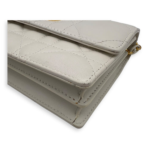 Christian Dior Miss Caro White Crossbody Bag in Calfskin, Gold hardware_19