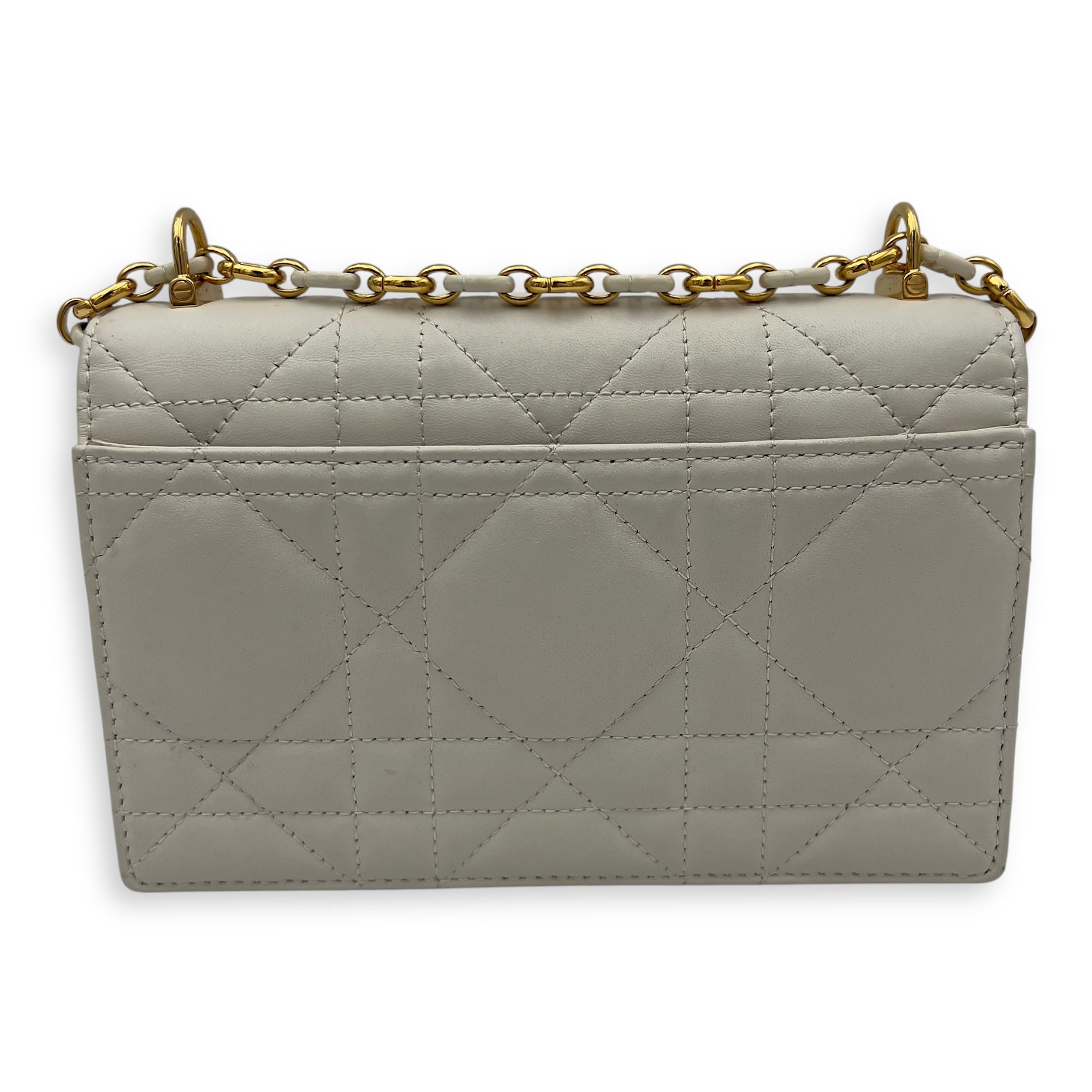 Christian Dior Miss Caro White Crossbody Bag in Calfskin, Gold hardware_2