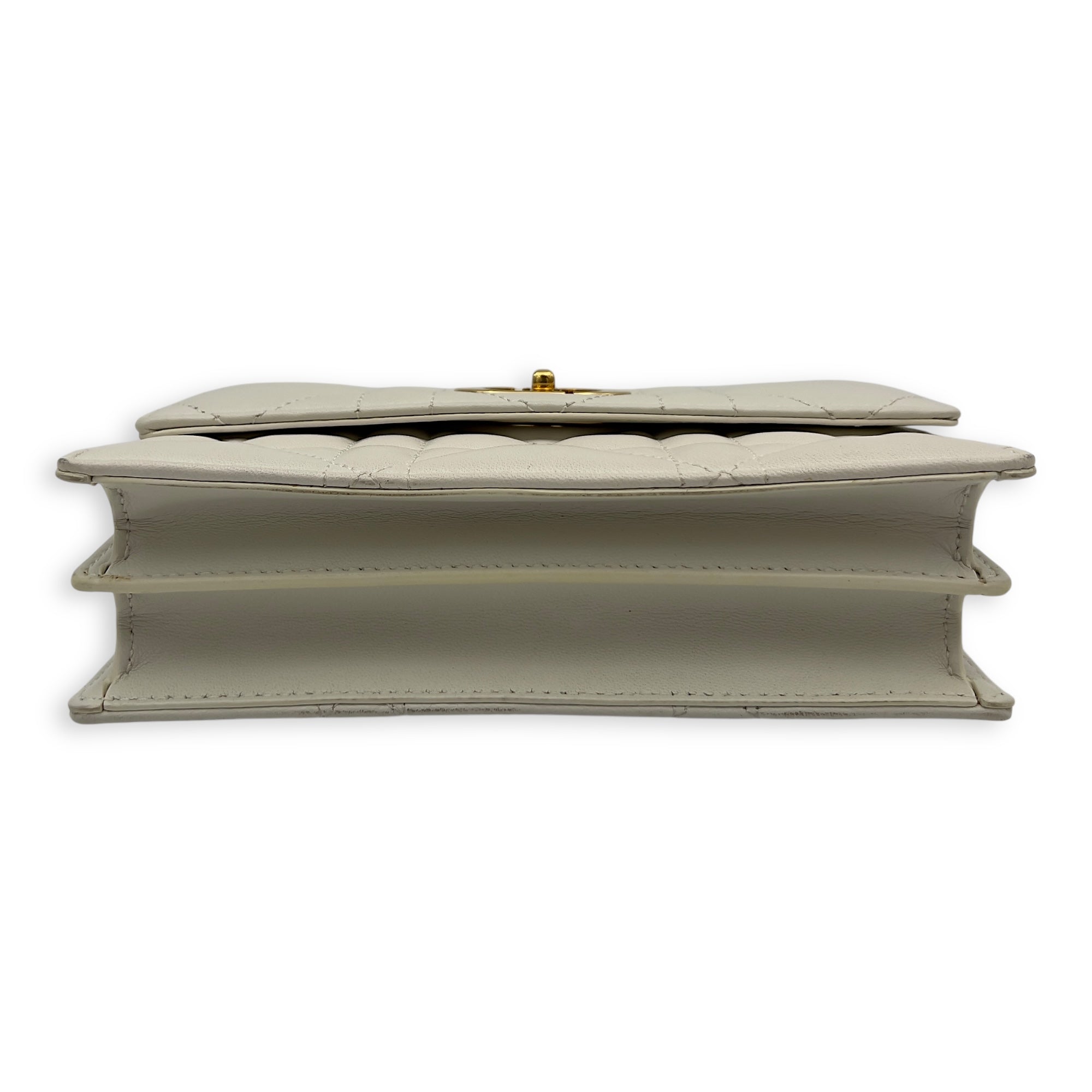 Christian Dior Miss Caro White Crossbody Bag in Calfskin, Gold hardware_5