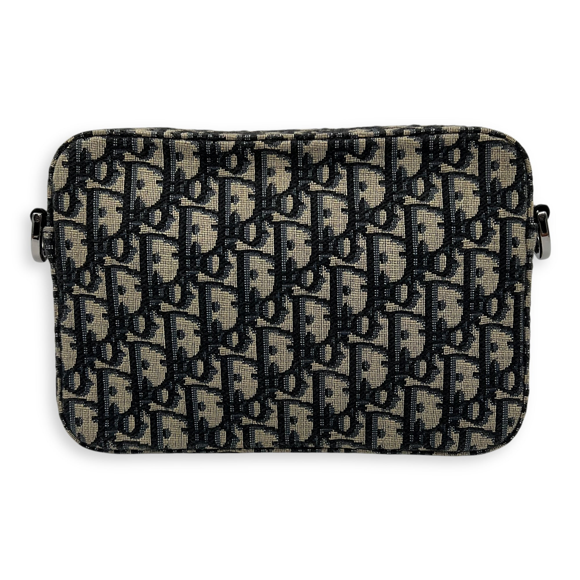 Christian Dior Safari Blue Crossbody Bag in Jacquard, Silver hardware_2