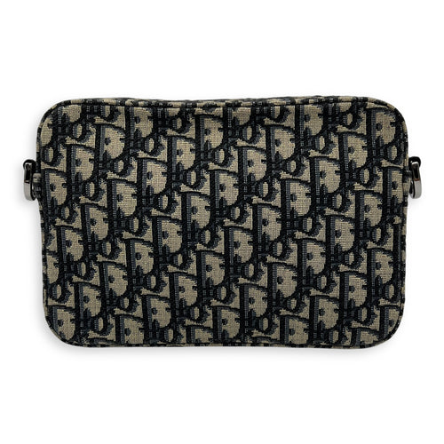 Christian Dior Safari Blue Crossbody Bag in Jacquard, Silver hardware_2