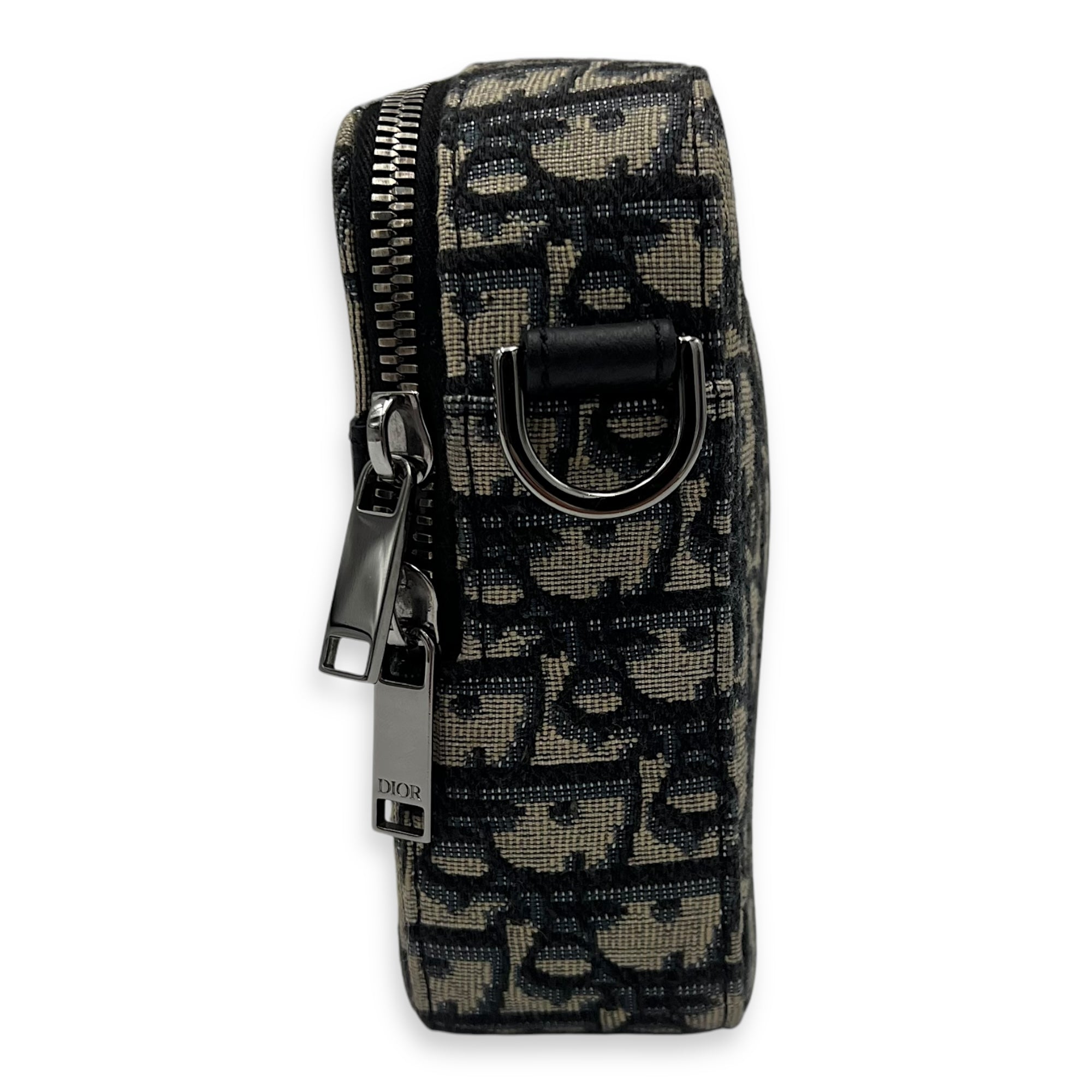 Christian Dior Safari Blue Crossbody Bag in Jacquard, Silver hardware_3