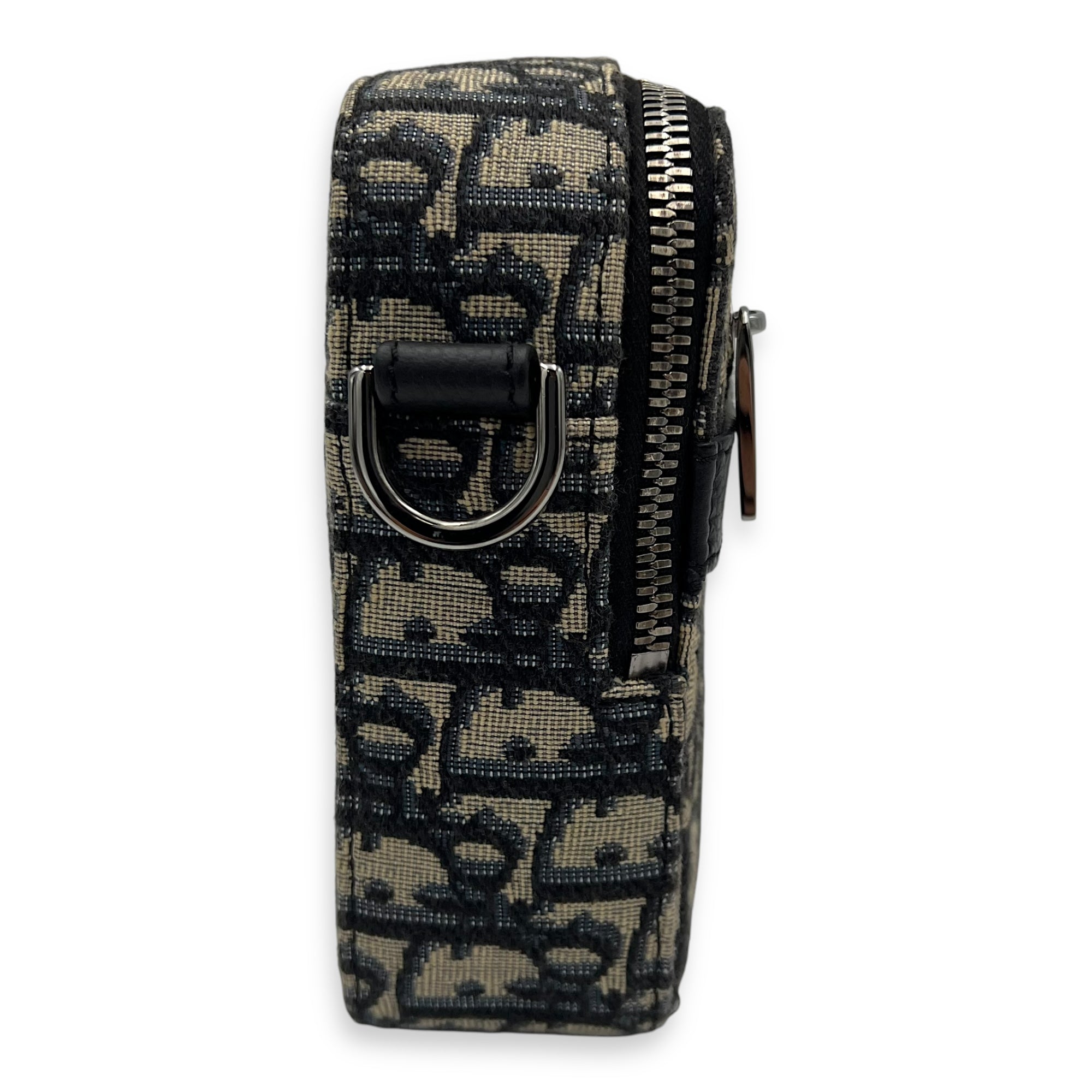 Christian Dior Safari Blue Crossbody Bag in Jacquard, Silver hardware_4
