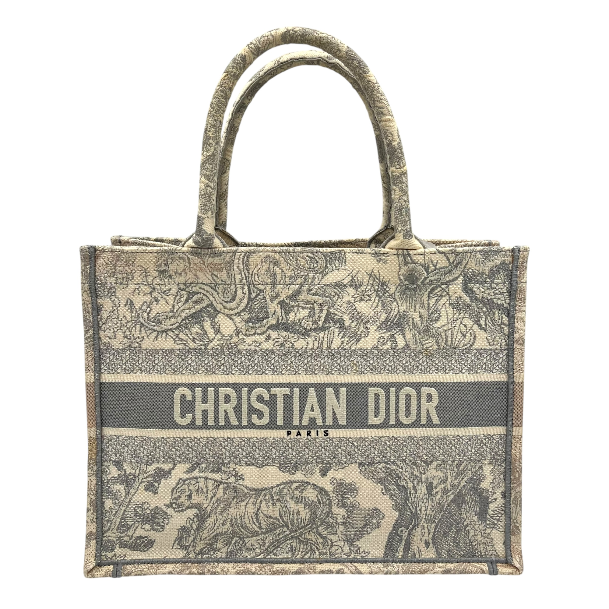 Dior Book Tote Medium White Top Handle Bag in Jacquard_1