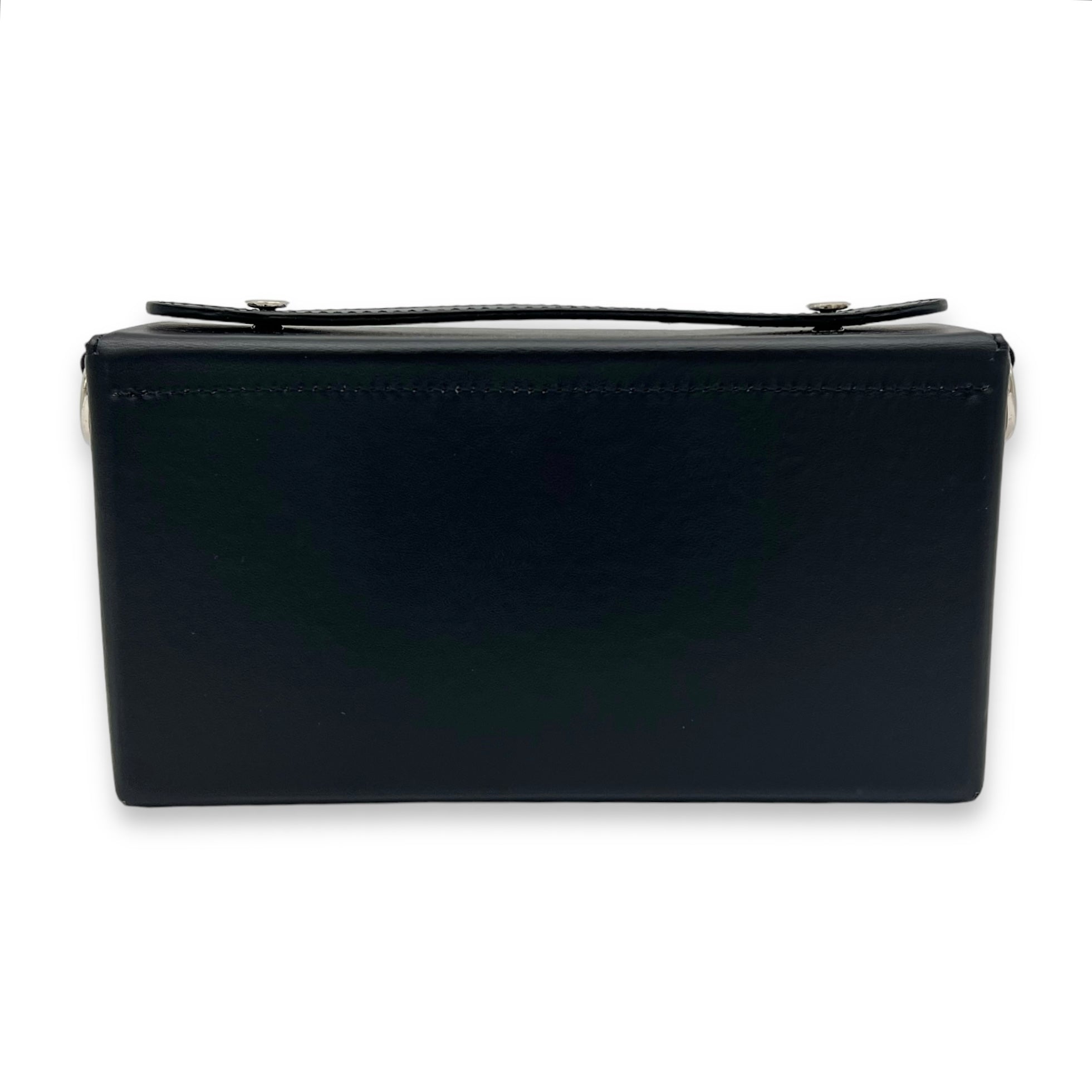 Baguette Box Marc Jacobs Black Crossbody Bag in Calfskin, Silver hardware