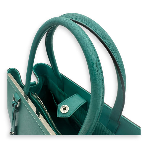Fendi 2 jours Top Handle Bag Medium Blue in Calfskin, Silver hardware_1